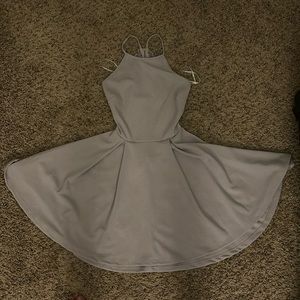 NEVER WORN. Light gray/lavender cocktail dress. Tags still on.